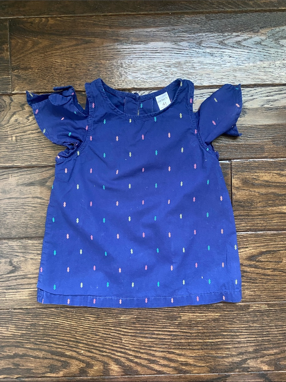 Carter's Navy Short Sleeve Tee with Multicolor Dot Detail